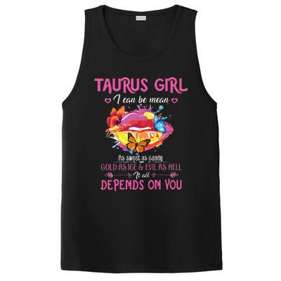 Womens Taurus Girl Lips April May Queen Birthday Zodiac Astrology PosiCharge Competitor Tank