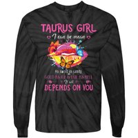 Womens Taurus Girl Lips April May Queen Birthday Zodiac Astrology Tie-Dye Long Sleeve Shirt