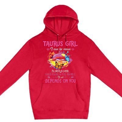 Womens Taurus Girl Lips April May Queen Birthday Zodiac Astrology Premium Pullover Hoodie