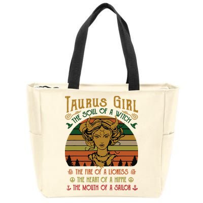 Womens Taurus Girl The Soul Of A Witch The Fire Of A Lioness Zip Tote Bag