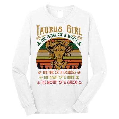Womens Taurus Girl The Soul Of A Witch The Fire Of A Lioness Long Sleeve Shirt