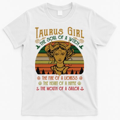 Womens Taurus Girl The Soul Of A Witch The Fire Of A Lioness T-Shirt