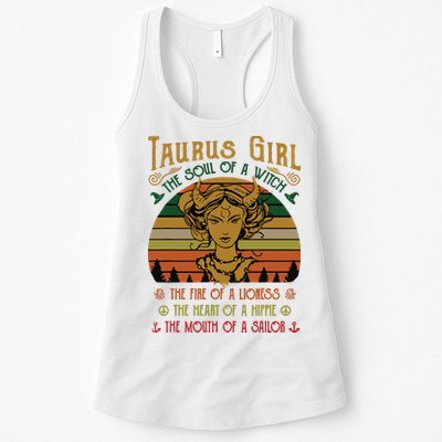 Womens Taurus Girl The Soul Of A Witch The Fire Of A Lioness Womens Tank Top