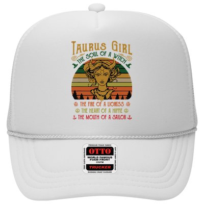 Womens Taurus Girl The Soul Of A Witch The Fire Of A Lioness Trucker Hat