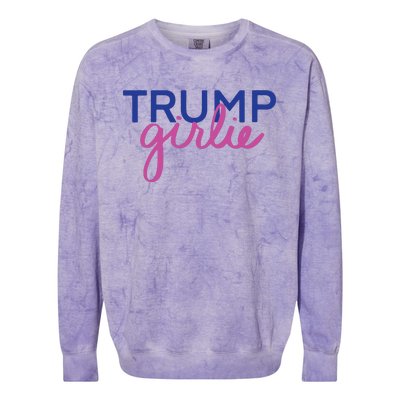 Women Trump Girl Trump Girlie Blue Colorblast Crewneck Sweatshirt