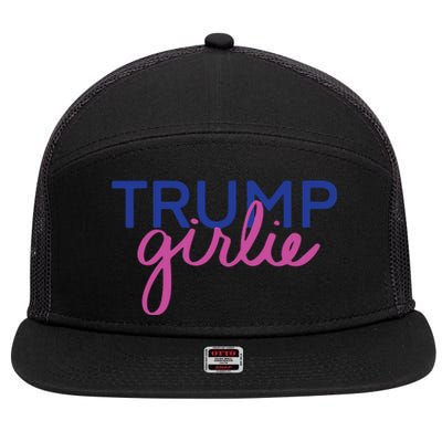 Women Trump Girl Trump Girlie Blue 7 Panel Mesh Trucker Snapback Hat