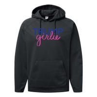 Women Trump Girl Trump Girlie Blue Performance Fleece Hoodie