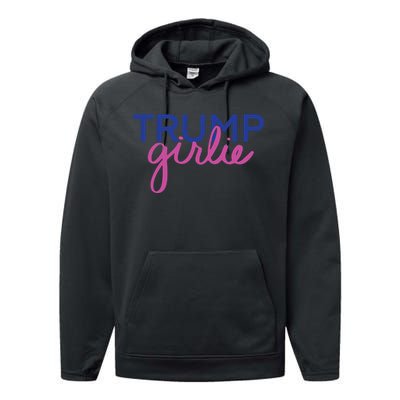 Women Trump Girl Trump Girlie Blue Performance Fleece Hoodie