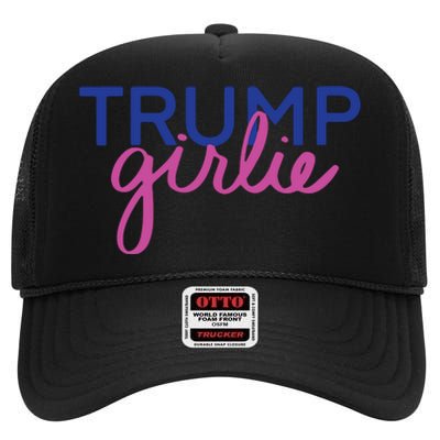 Women Trump Girl Trump Girlie Blue High Crown Mesh Back Trucker Hat