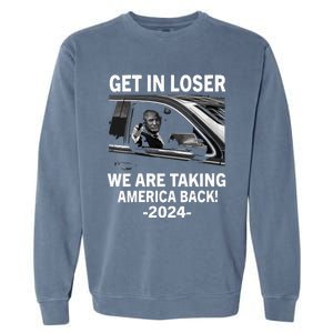 Women Trump Get In Loser We Are Taking America Back Trump 2024 Vneck Garment-Dyed Sweatshirt