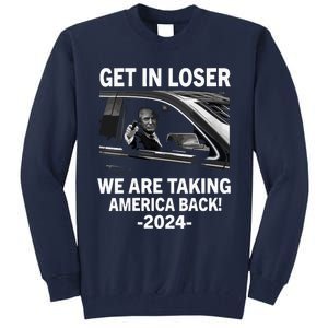 Women Trump Get In Loser We Are Taking America Back Trump 2024 Vneck Tall Sweatshirt