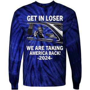 Women Trump Get In Loser We Are Taking America Back Trump 2024 Vneck Tie-Dye Long Sleeve Shirt