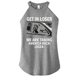 Women Trump Get In Loser We Are Taking America Back Trump 2024 Vneck Women's Perfect Tri Rocker Tank