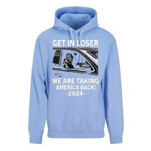 Women Trump Get In Loser We Are Taking America Back Trump 2024 Vneck Unisex Surf Hoodie