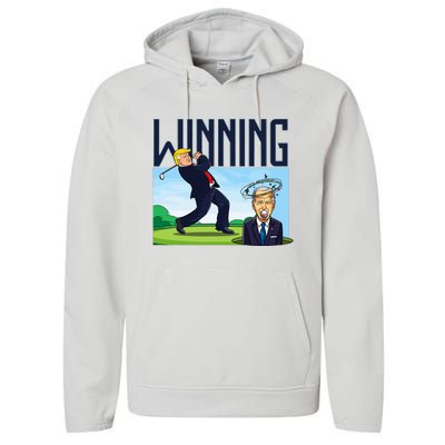 Winning Trump Golf And Biden American Presidential Debate Performance Fleece Hoodie