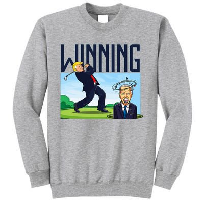 Winning Trump Golf And Biden American Presidential Debate Tall Sweatshirt