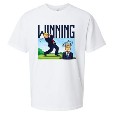 Winning Trump Golf And Biden American Presidential Debate Sueded Cloud Jersey T-Shirt