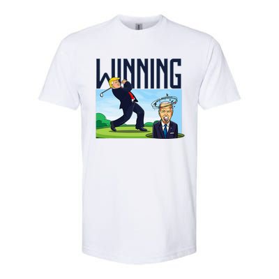 Winning Trump Golf And Biden American Presidential Debate Softstyle CVC T-Shirt