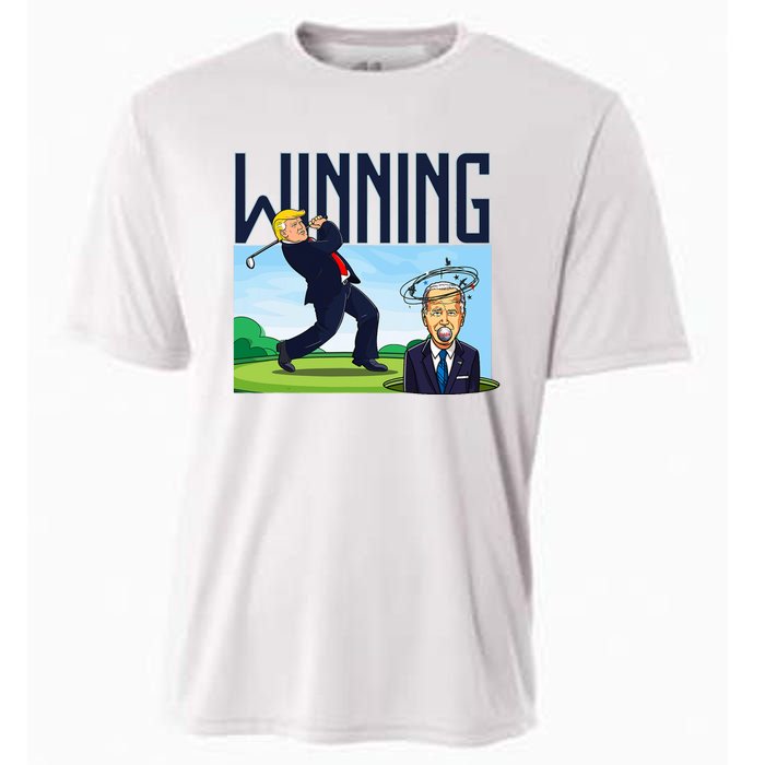 Winning Trump Golf And Biden American Presidential Debate Cooling Performance Crew T-Shirt