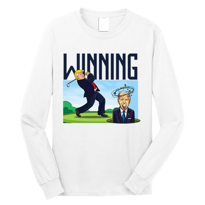 Winning Trump Golf And Biden American Presidential Debate Long Sleeve Shirt