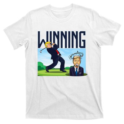 Winning Trump Golf And Biden American Presidential Debate T-Shirt