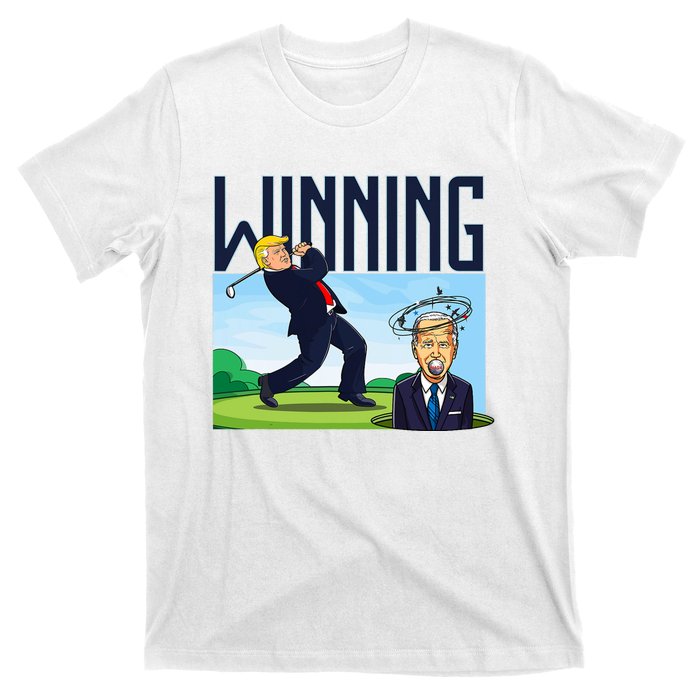 Winning Trump Golf And Biden American Presidential Debate T-Shirt