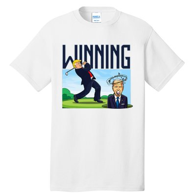 Winning Trump Golf And Biden American Presidential Debate Tall T-Shirt