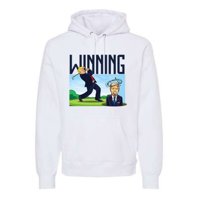 Winning Trump Golf And Biden American Presidential Debate Premium Hoodie