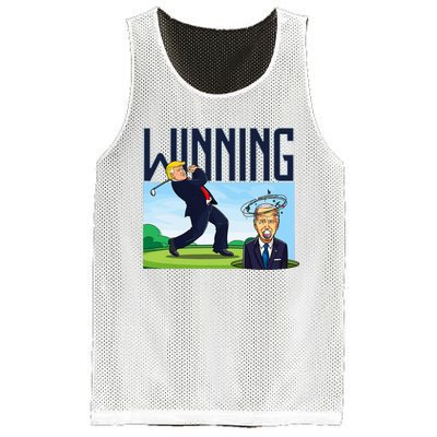 Winning Trump Golf And Biden American Presidential Debate Mesh Reversible Basketball Jersey Tank