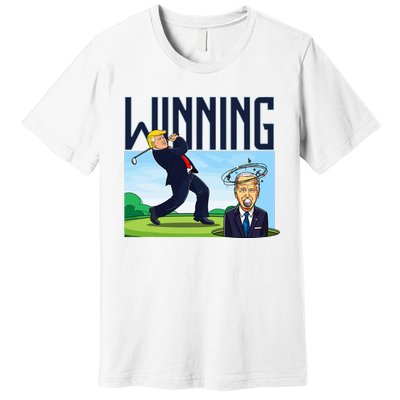 Winning Trump Golf And Biden American Presidential Debate Premium T-Shirt