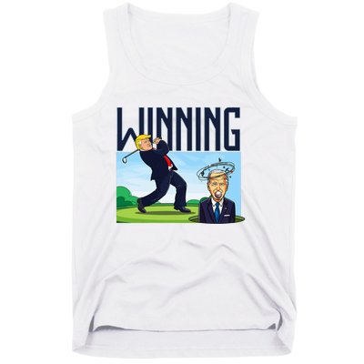 Winning Trump Golf And Biden American Presidential Debate Tank Top