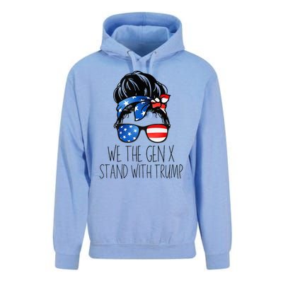 We The Gen X Stand With Trump Messy Bun Patriotic Women Unisex Surf Hoodie