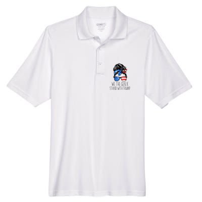 We The Gen X Stand With Trump Messy Bun Patriotic Women Men's Origin Performance Pique Polo