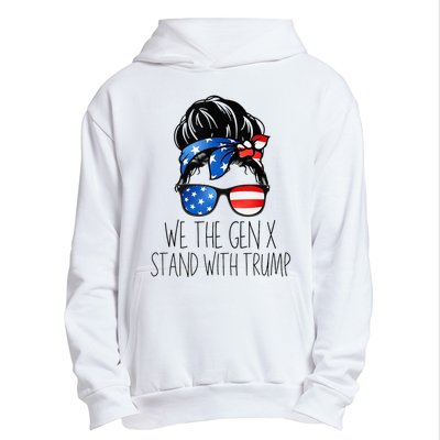 We The Gen X Stand With Trump Messy Bun Patriotic Women Urban Pullover Hoodie