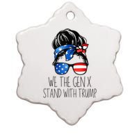 We The Gen X Stand With Trump Messy Bun Patriotic Women Ceramic Star Ornament