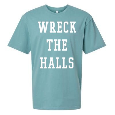 Wreck The Halls Christmas Holiday Sueded Cloud Jersey T-Shirt