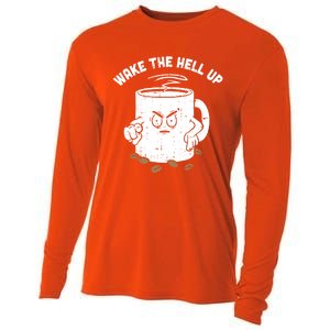 Wake The Hell Up Halloween Costume Coffee Lover Barista Gift Cooling Performance Long Sleeve Crew