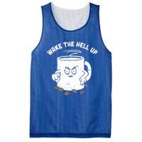 Wake The Hell Up Halloween Costume Coffee Lover Barista Gift Mesh Reversible Basketball Jersey Tank