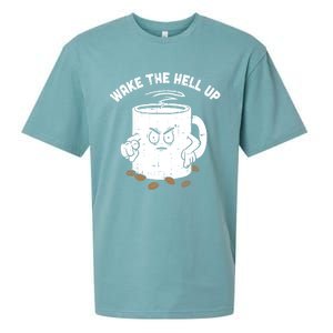 Wake The Hell Up Halloween Costume Coffee Lover Barista Gift Sueded Cloud Jersey T-Shirt