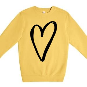 White Tiny Heart Pocket Valentine's Day Love Gift Premium Crewneck Sweatshirt