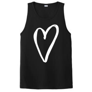 White Tiny Heart Pocket Valentine's Day Love Gift PosiCharge Competitor Tank