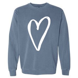 White Tiny Heart Pocket Valentine's Day Love Gift Garment-Dyed Sweatshirt