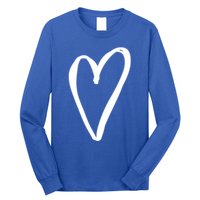 White Tiny Heart Pocket Valentine's Day Love Gift Long Sleeve Shirt