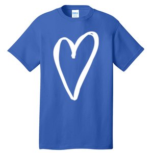 White Tiny Heart Pocket Valentine's Day Love Gift Tall T-Shirt