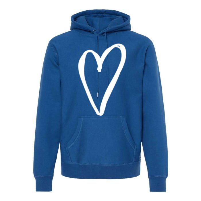 White Tiny Heart Pocket Valentine's Day Love Gift Premium Hoodie