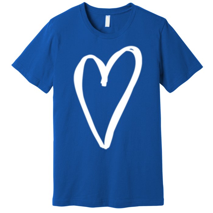 White Tiny Heart Pocket Valentine's Day Love Gift Premium T-Shirt