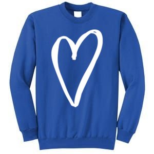 White Tiny Heart Pocket Valentine's Day Love Gift Tall Sweatshirt