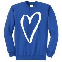 White Tiny Heart Pocket Valentine's Day Love Gift Tall Sweatshirt