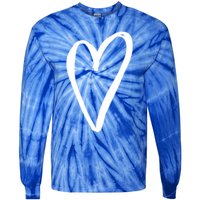 White Tiny Heart Pocket Valentine's Day Love Gift Tie-Dye Long Sleeve Shirt