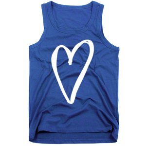 White Tiny Heart Pocket Valentine's Day Love Gift Tank Top